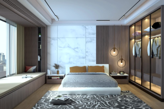 do realistic 3d bedroom interior design and decoration