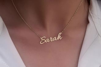create a lifelike 3d render of your name necklace on a model