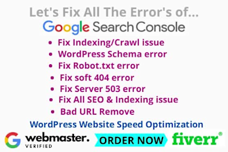 fix any error and index coverage issue in google search console