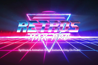 make 80s retro logo animation synthwave style neon effects
