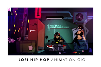 create urban style lofi animation for music promo or brand content