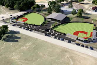 design a 3d site plan for a sports complex proposal to investors or government