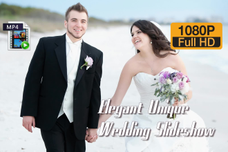 create elegant photo video wedding slideshow in full HD