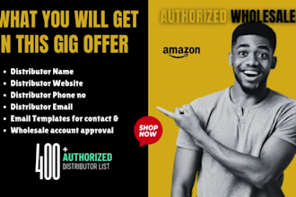 provide 400 authorized amazon fba wholesale distributors and suppliers list