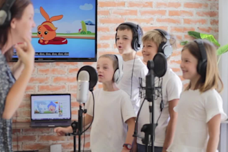 record real kids singing in english or spanish