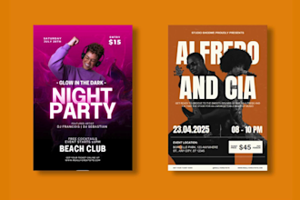 do eye catching night club, event, concert poster or flyer in 5 hours