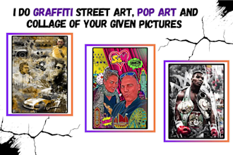 create graffiti street art pop art of any picture