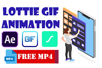 create lottie json lottiefiles or gif animation of logo, icons for web