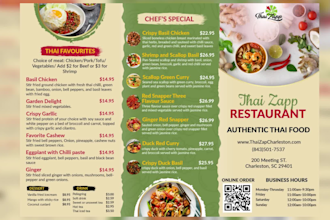 design a creative digital menu and food flyer