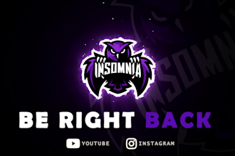 create animated brb, offline screen, intro for twitch