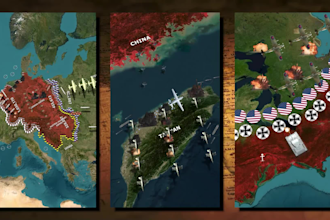 create cinematic war map animation with geolayers 3