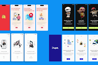 create splash screen, onboarding screen, or walkthrough screen design