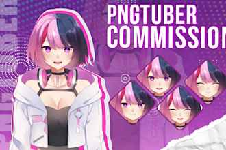 draw custom pngtuber in live2d vtuber avatar anime style