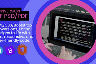 convert PDF and PSD to html,css,bootstrap and wordpress