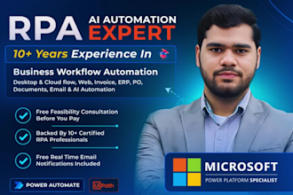 build rpa automation using power automate, uipath for business