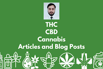 write thc, cbd, cannabis articles and blog posts