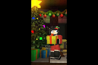 do 3d christmas minecraft animation