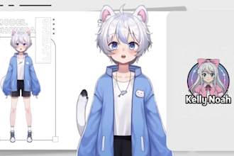 design vtuber model live2d vtuber rigging virtual streaming avatar