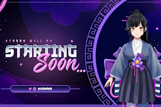 create cute or anime stream overlays for vtuber and streamer