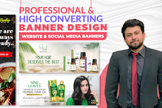 make a professional website banner, youtube banner or slider