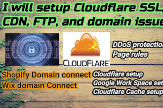 setup cloudflare SSL, CDN, ddos, domain issues any website