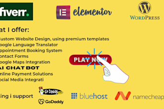 do elementor website, wordpress landing page, business website, landing page
