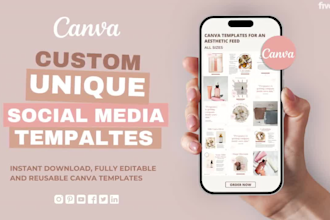 design pinterest pins, linkedin carousel posts, flyer and postcard