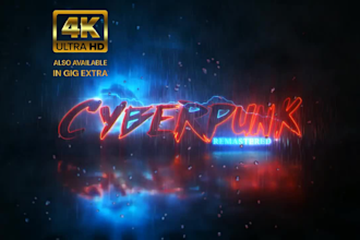 create cyberpunk neon light metallic glow logo reveal intro animation video