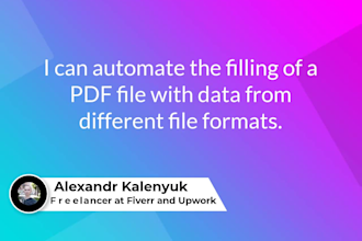automation add data from excel to PDF in a few hours