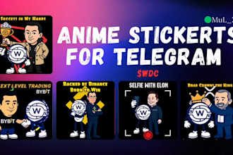 design crypto anime stickers for telegram community