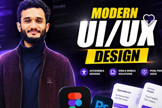 design modern web ui ux and app ui ux in figma