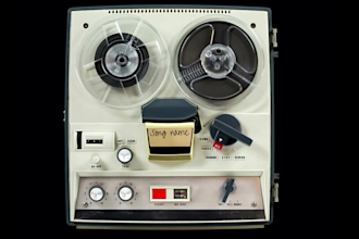 create a HD vintage machine tape music video podcast
