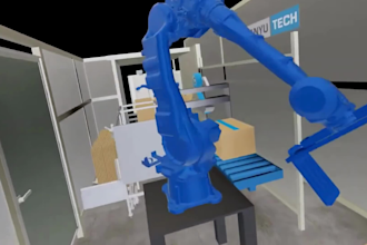do 3d industrial robotic arms animation 3d technical animation 3d factory video