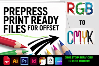 print ready file setup, offset prepress, preflight, bleed, cmyk conversion