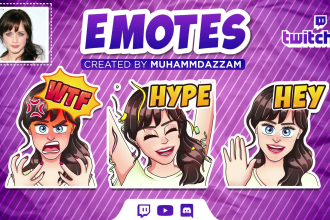 create twitch emotes and sub badges, discord emotes 24hours