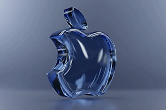 create glass 3d rotating logo or 3d spinning animation
