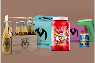 design inspiring 3d product mockup and labels