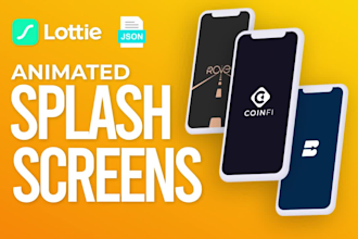 design lottie animated splash screen for mobile app or website