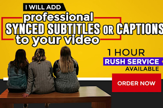 add english subtitles and captions to your video in 24 hours