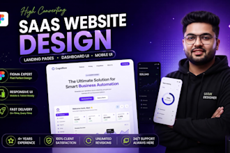 design high converting saas landing page and web app UI UX in figma