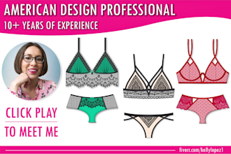 design cad sketches and tech packs for lingerie or pajamas