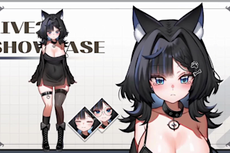 design and rig high quality live 2d vtuber model, 2d vtuber model, vtuber model