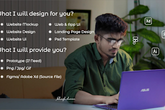 do modern PSD website template or website mockup design