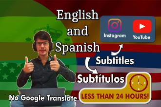 translate and add english or spanish subtitles to your video