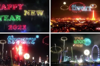 make happy new year video intro with fireworks 2026