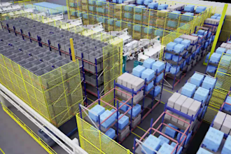 create 3d factory automation, robotics, 3d manufacturing line animation