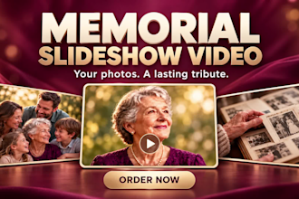 do funeral photo slideshow, memorial tribute in 24 hours