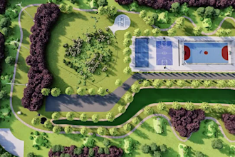 design 3d sports complex, pickleball, padel court, stadiums, gaming facility