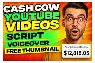 create faceless or top 10 video editing for cash cow youtube channel