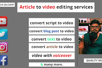 convert blog post, article or text to video with voice over